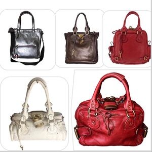 CHLOE PADDINGTON Camel Shoulder Bag | Navy Blue Tote | British Tan Hobo sans lok